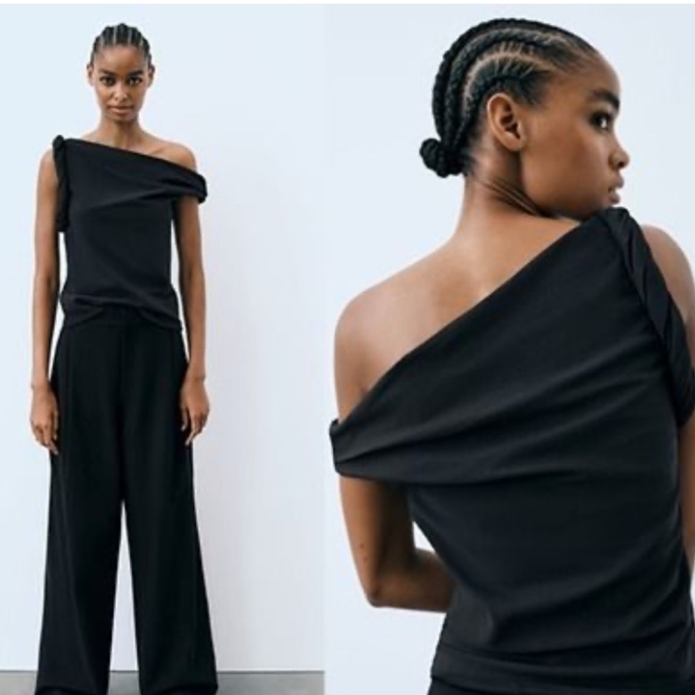 Zara asymmetrical twisted top